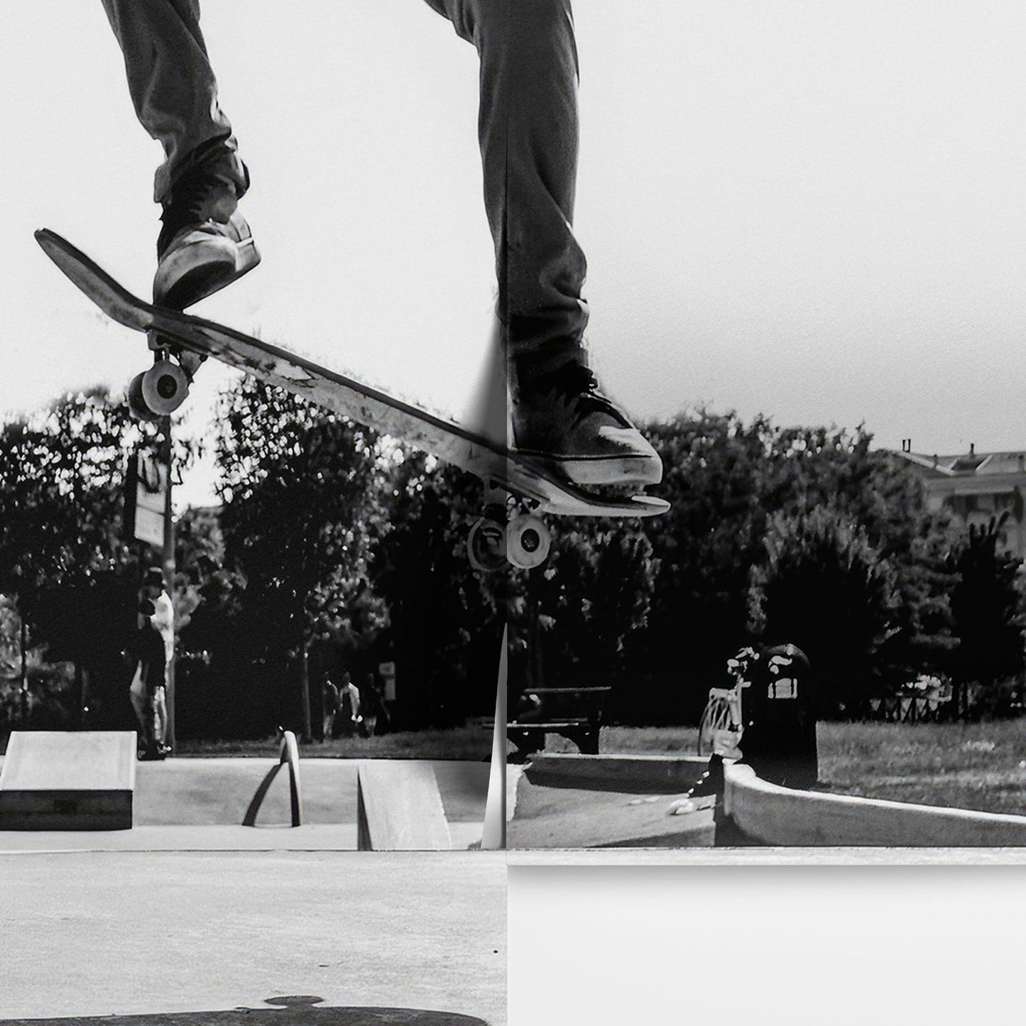 Skateboard Urban Park. Black and White Wall Mural. #7056