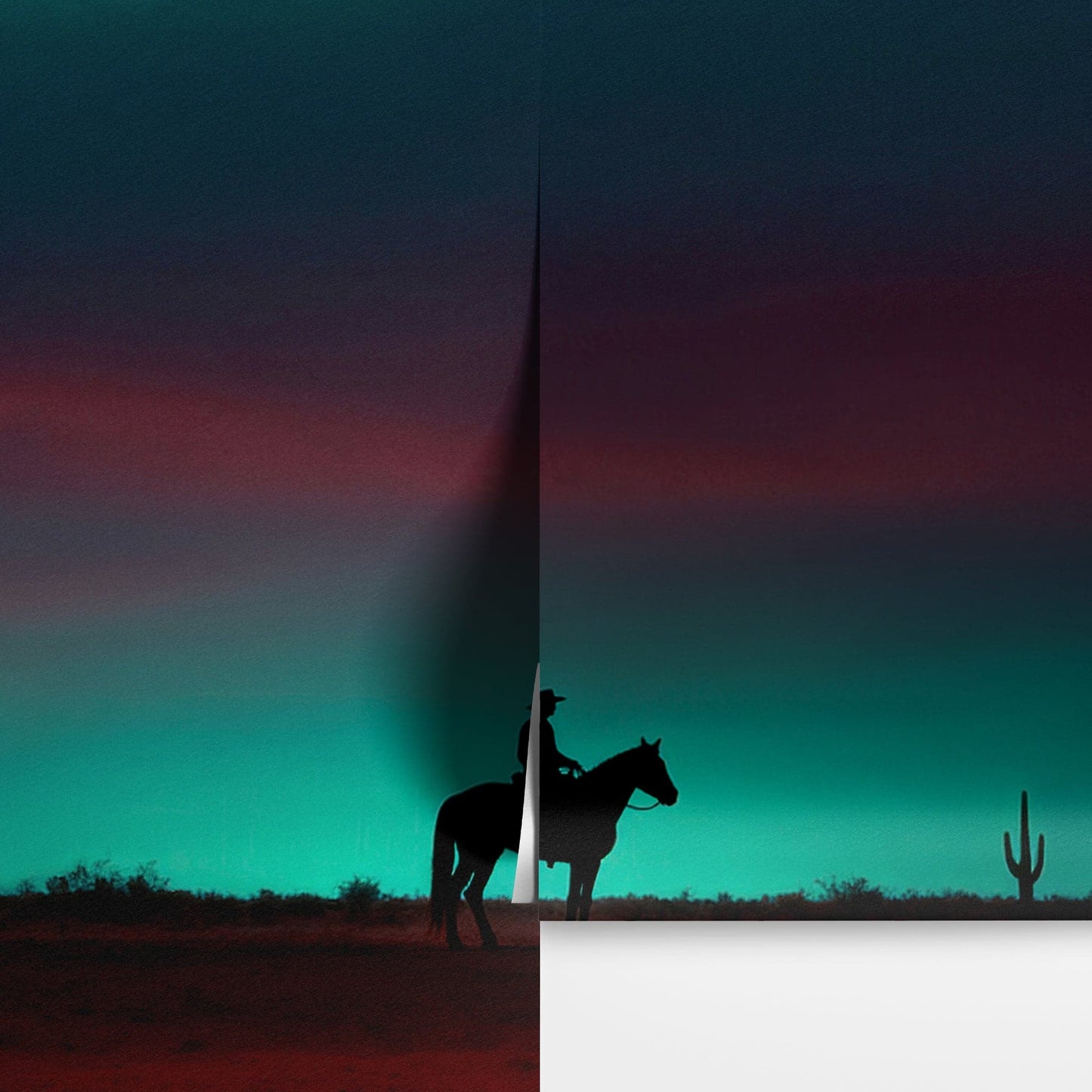 Cowboy on Horse Western Theme Wall Mural. #7068