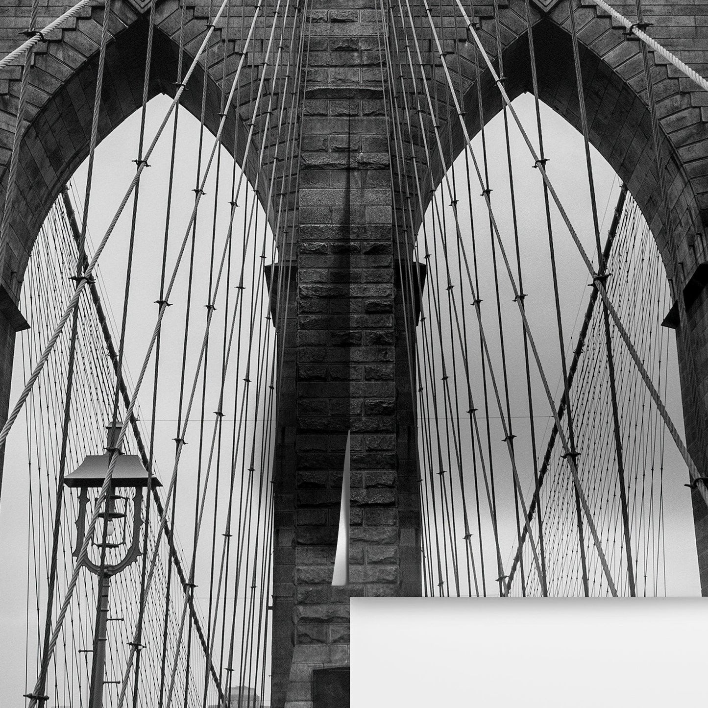 Black and White Brooklyn Bridge Wallpaper Mural. New York City Theme Decor. #6798