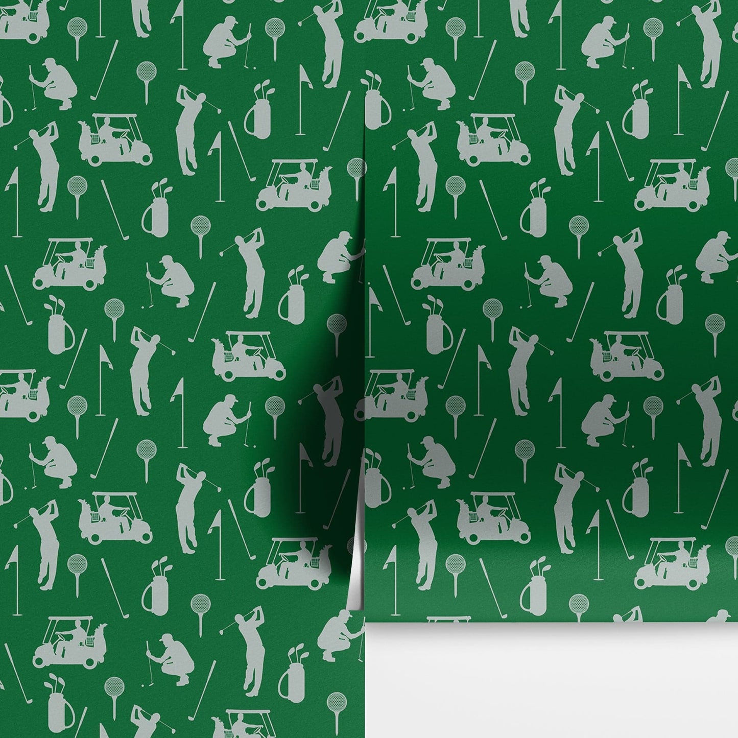 Golf Pattern Green Wallpaper Mural. #6746