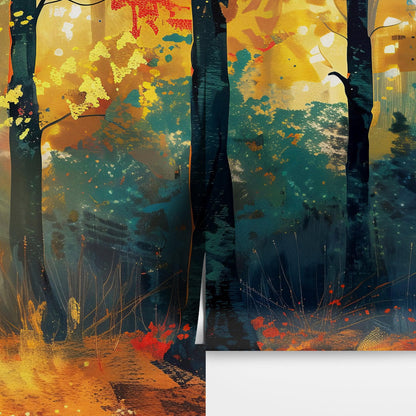 Colorful Forest Painting Wallpaper Mural. #6991