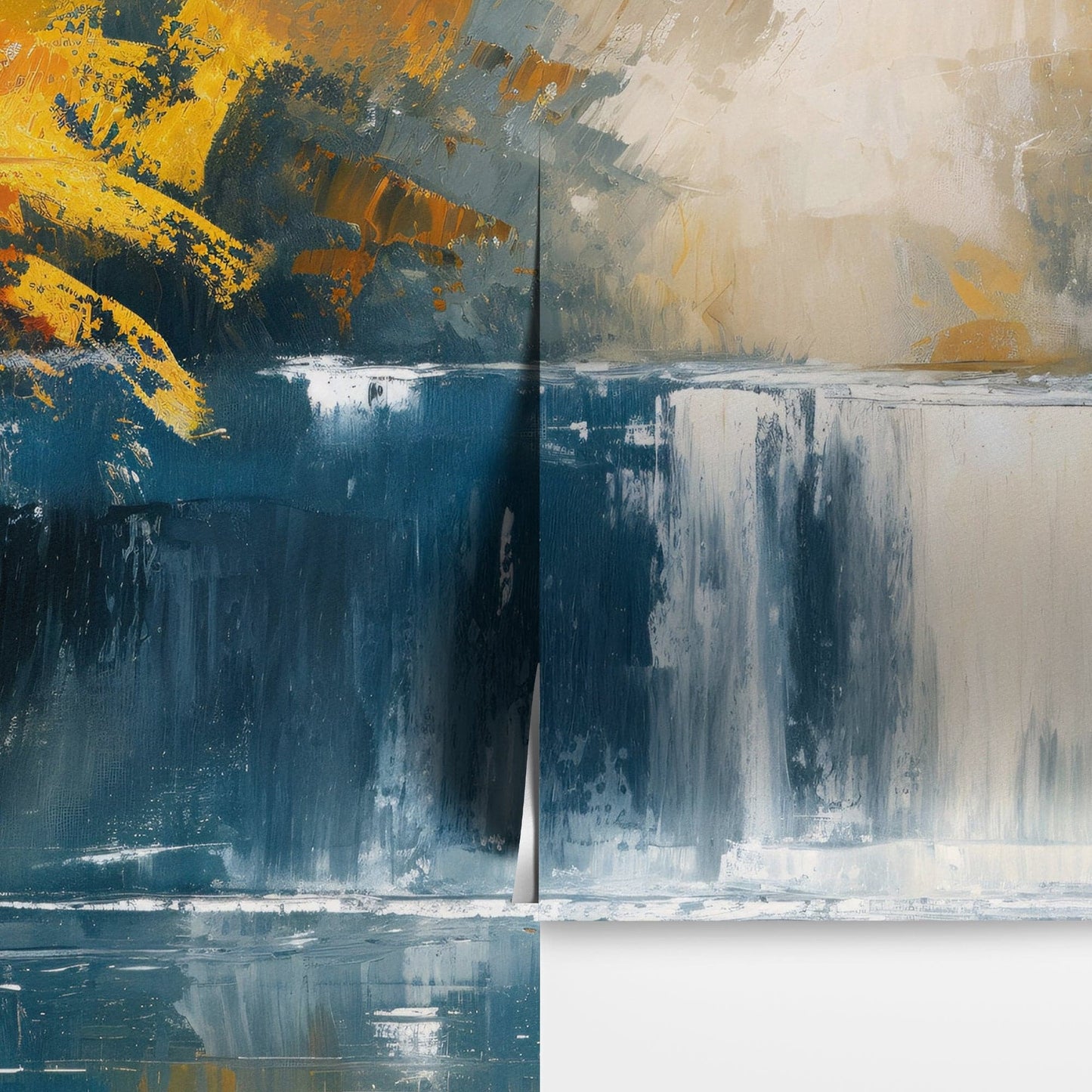 Tropical Waterfall Colorful Painting Wallpaper Mural. #7049