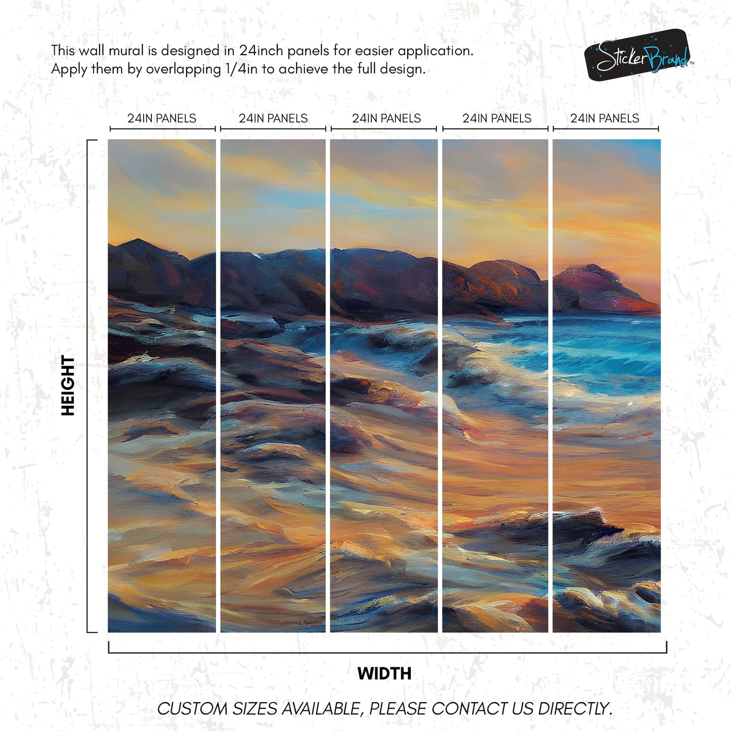 Colorful Coastline Painting Wall Mural. #7074