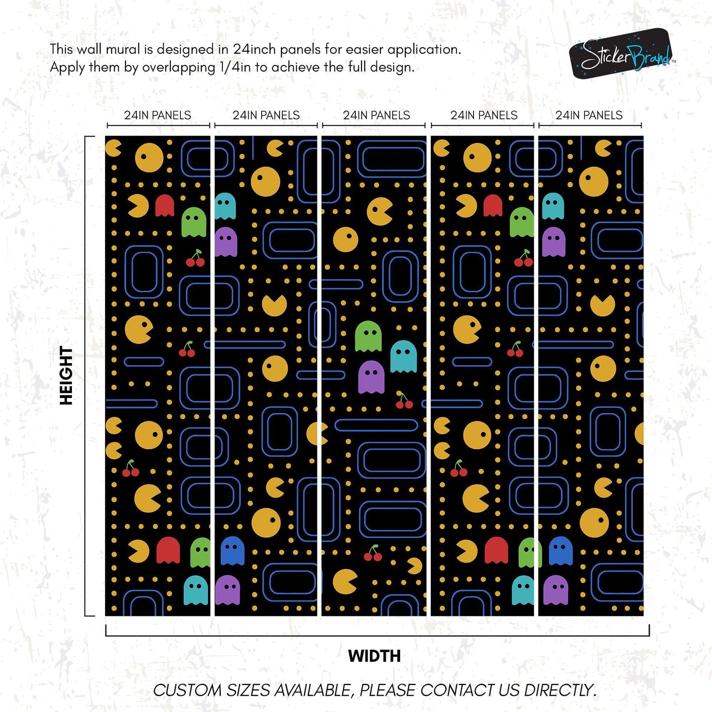 Pacman Wallpaper Mural. #7004