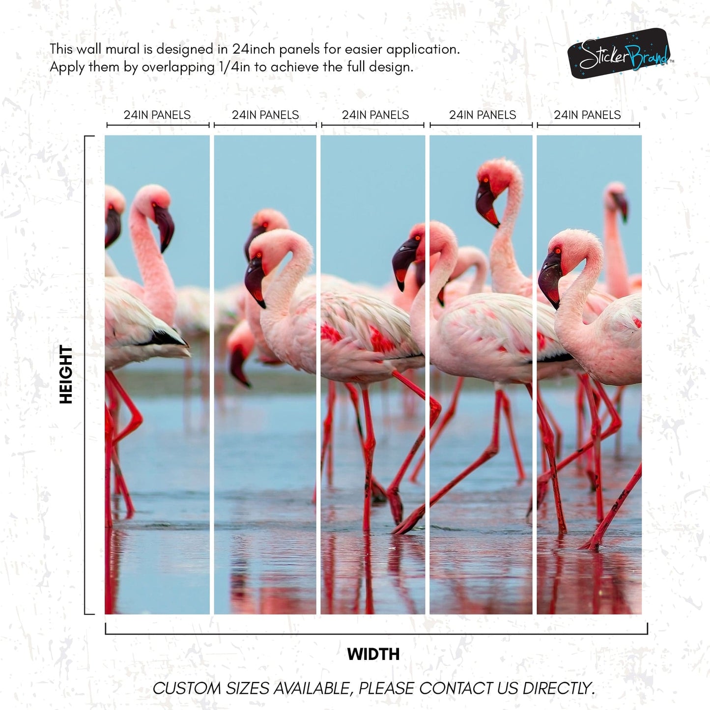 Pink Flamingos Wall Mural. #7073