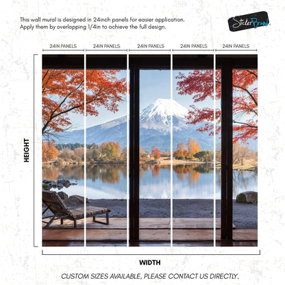 Scenic Lake View with Mount Fuji 3D Wallpaper Mural. #6988