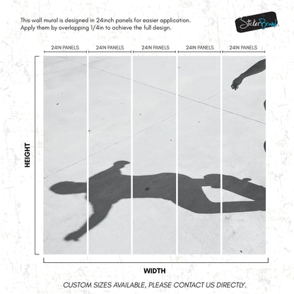 Black and White Skateboard Urban Wall Mural. #7066