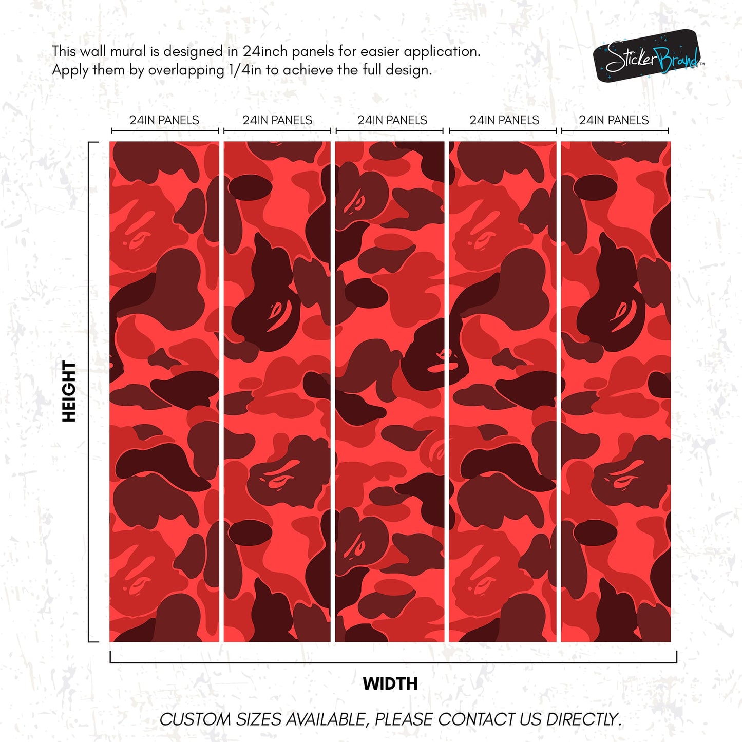 Bape Camo Wallpaper Mural. Red Camo Streetwear Hype Beast Aesthetics. #7113