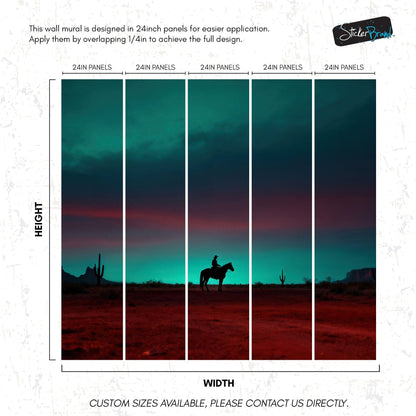 Cowboy on Horse Western Theme Wall Mural. #7068