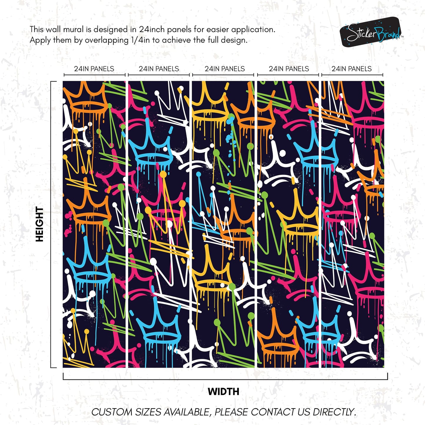 King's Crown Graffiti Wallpaper Mural. #6969