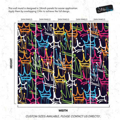 King's Crown Graffiti Wallpaper Mural. #6969