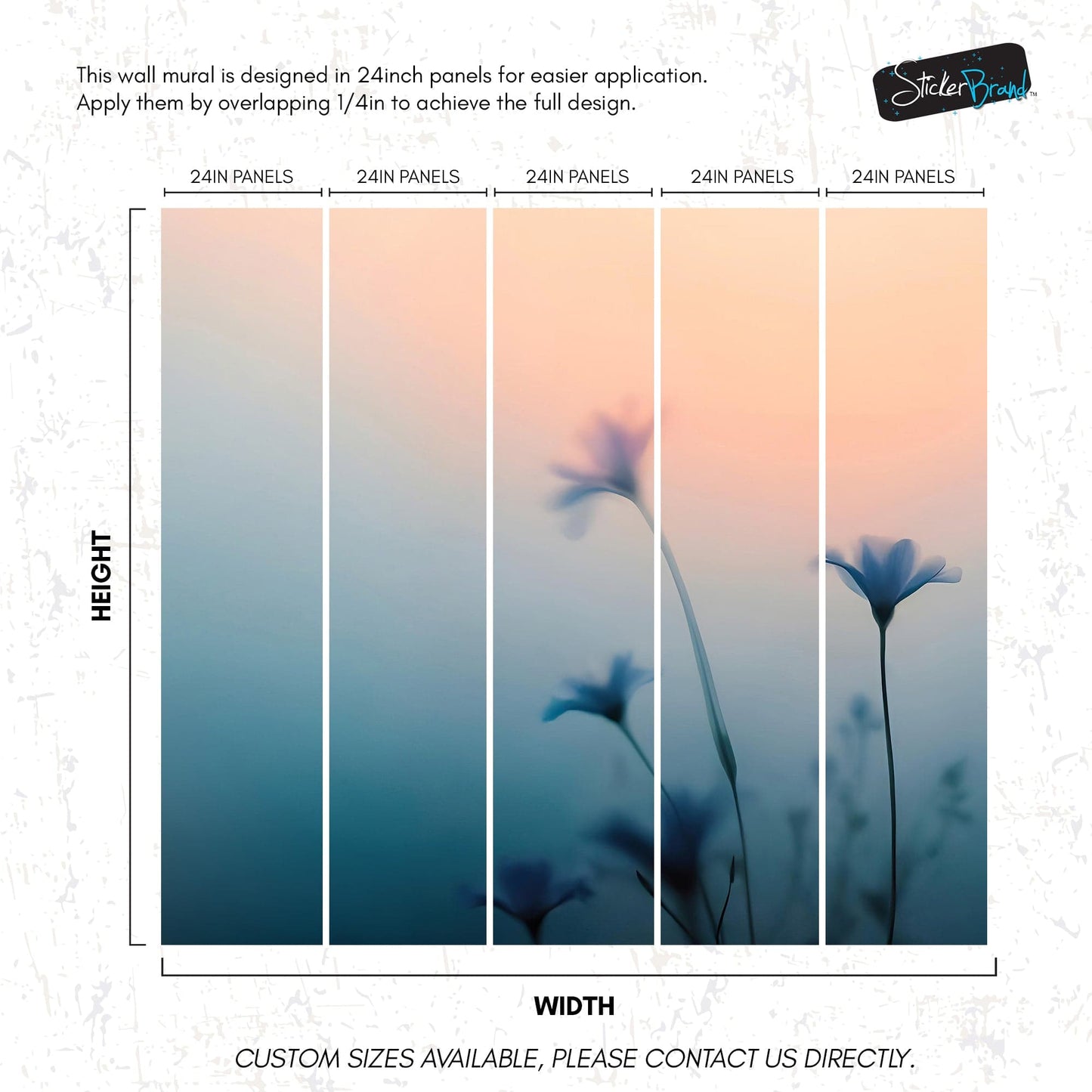 Morning Dew Misty Flower Wallpaper Mural. #7021