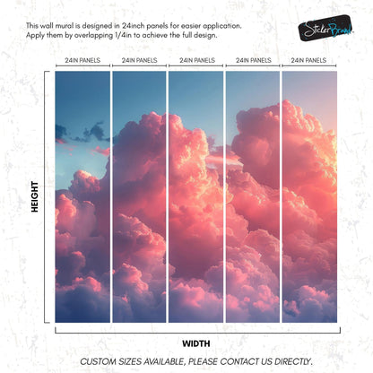 Pink Clouds Wallpaper Mural. #6983