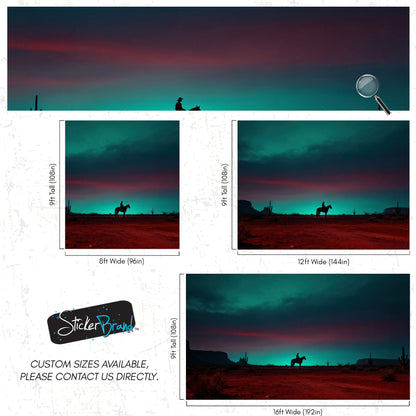 Cowboy on Horse Western Theme Wall Mural. #7068