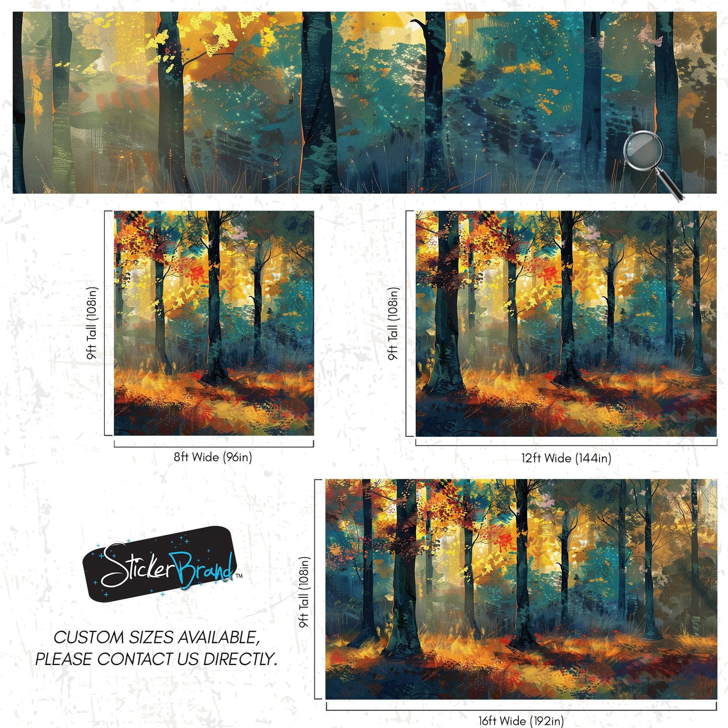 Colorful Forest Painting Wallpaper Mural. #6991