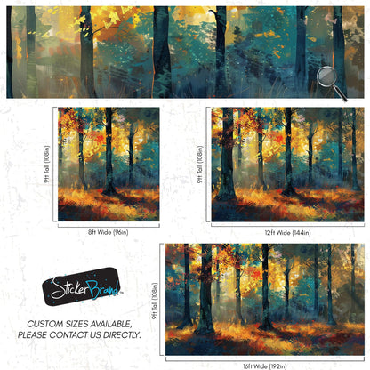 Colorful Forest Painting Wallpaper Mural. #6991