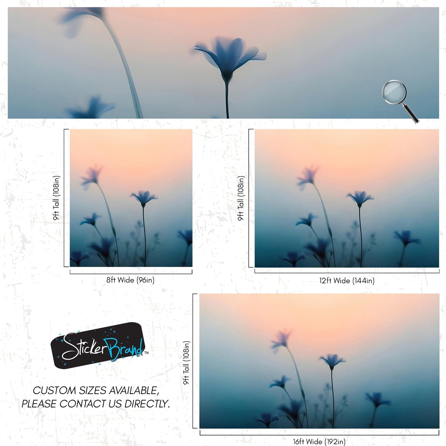 Morning Dew Misty Flower Wallpaper Mural. #7021