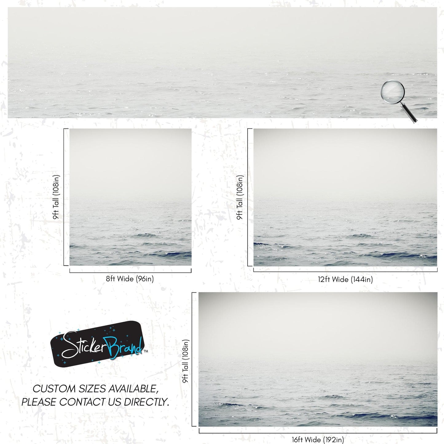 Serene Foggy Ocean Waves Wallpaper Mural. #6859