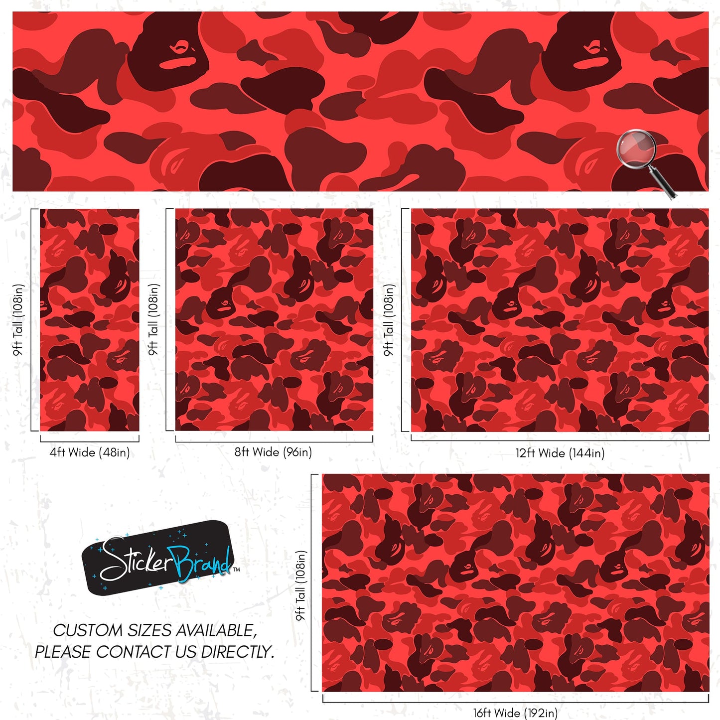 Bape Camo Wallpaper Mural. Red Camo Streetwear Hype Beast Aesthetics. #7113