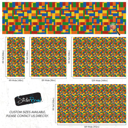 Colorful Lego Blocks Pattern Wallaper Mural. #6856