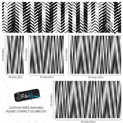 Black and White Minimal Retro Stripes Pattern Wallpaper. #7033