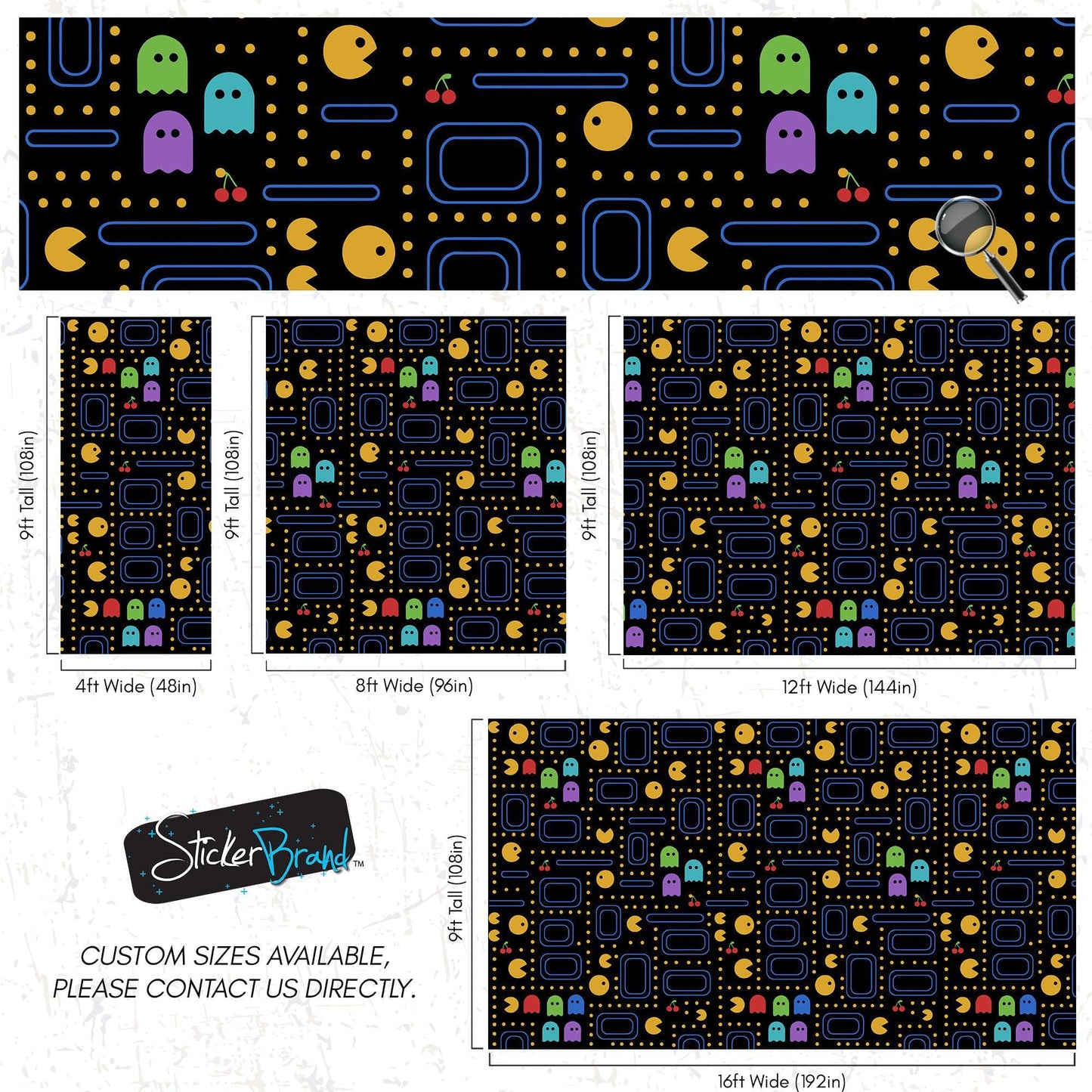 Pacman Wallpaper Mural. #7004