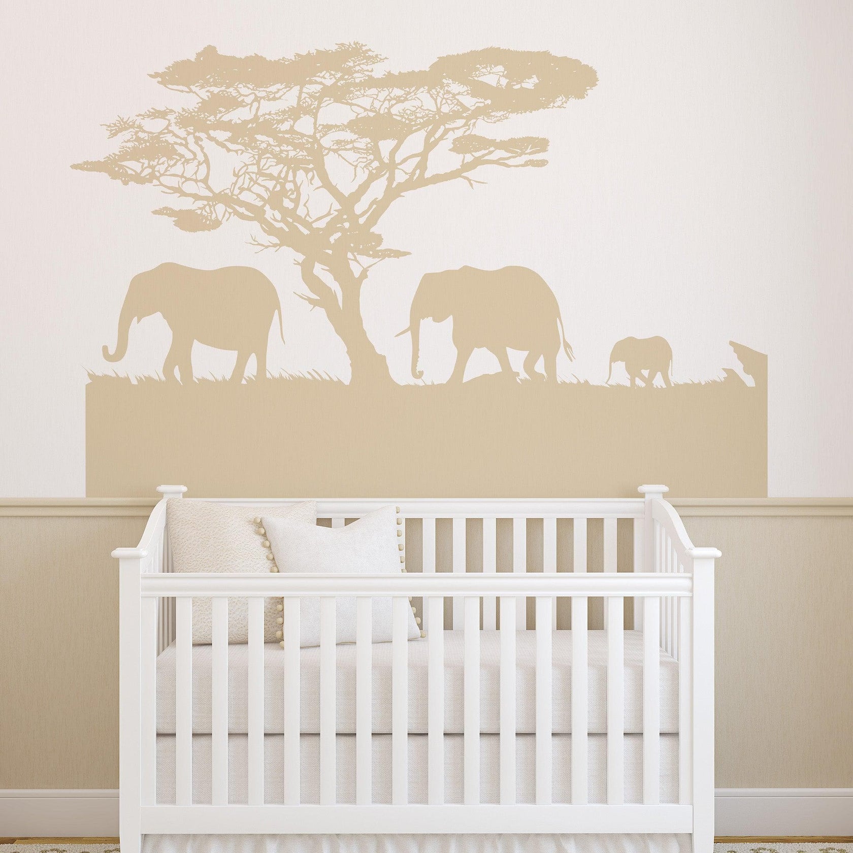 African Safari Theme Wall Decal Sticker. Elephant Family Migration. #O ...