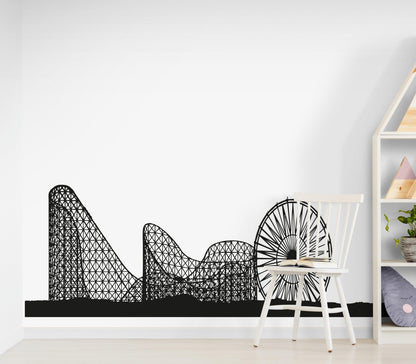 Ferris Wheel and Roller Coaster Wall Decal Design. #OS_AA1051