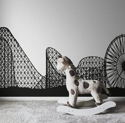 Ferris Wheel and Roller Coaster Wall Decal Design. #OS_AA1051