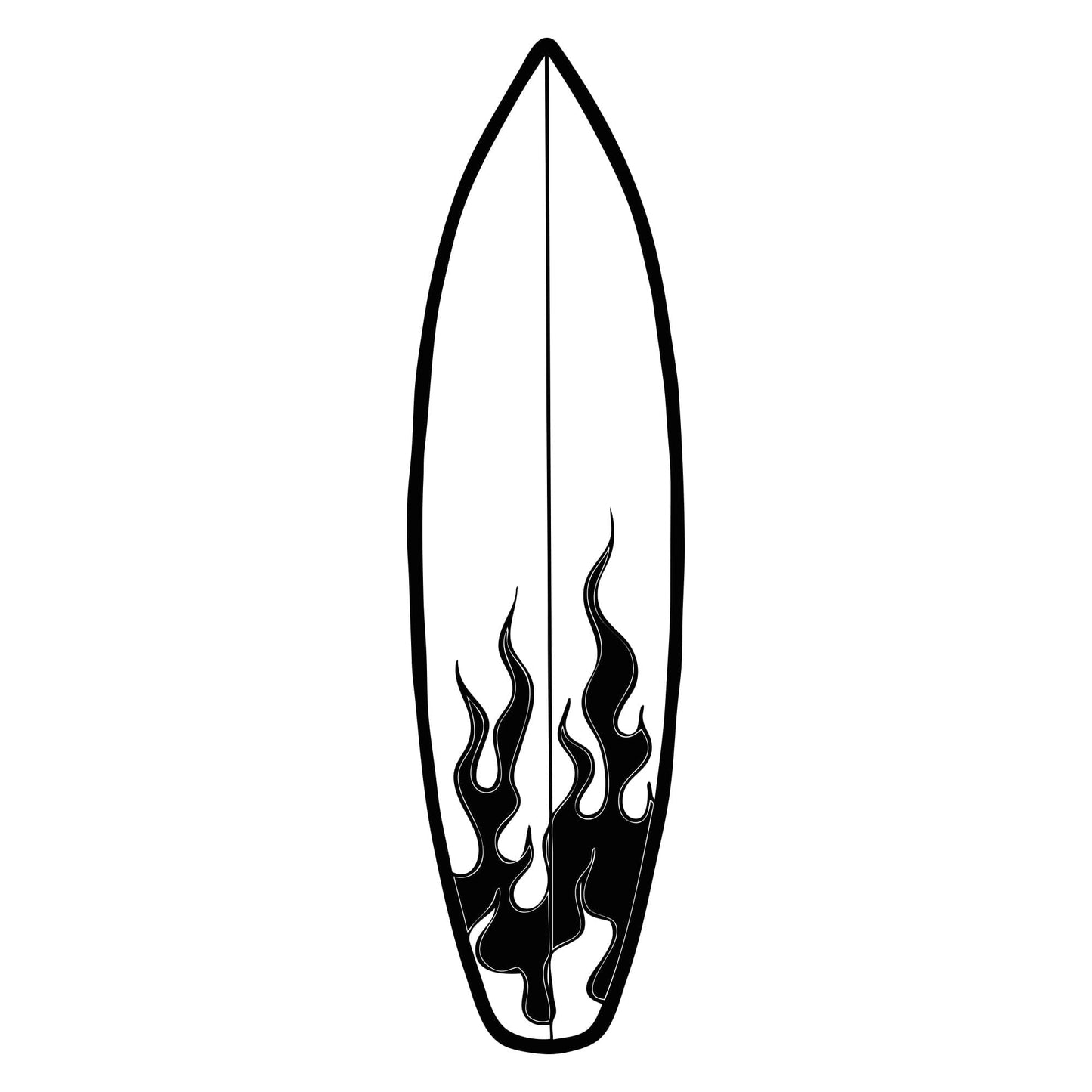 Surfboard Wall Decal. Flames Design. #OS_AA1238