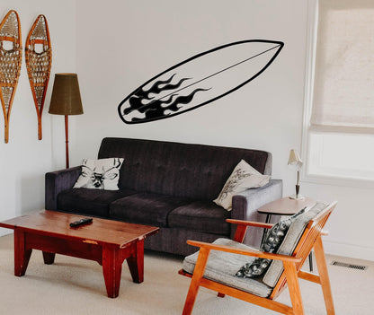 Surfboard Wall Decal. Flames Design. #OS_AA1238