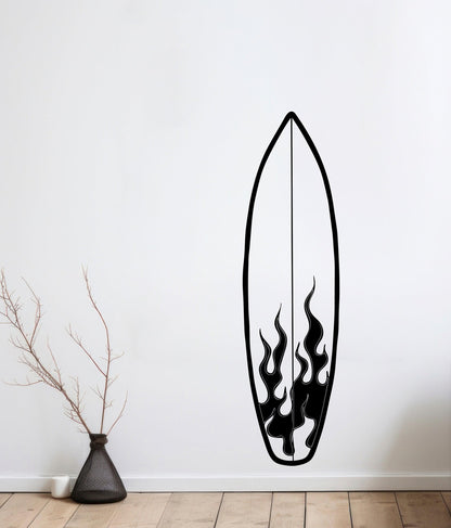 Surfboard Wall Decal. Flames Design. #OS_AA1238