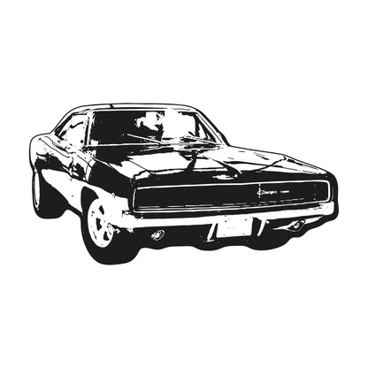 Classic Muscle Car Wall Decal. 70s Inspired Car. 1970's Dodge Charger. #OS_AA125