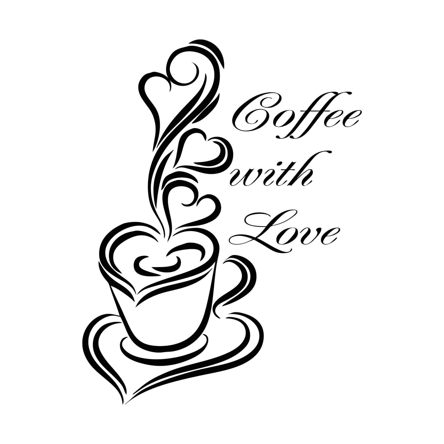 Coffee With Love Dining Room, Kitchen Wall Quote Decal. #OS_AA1420