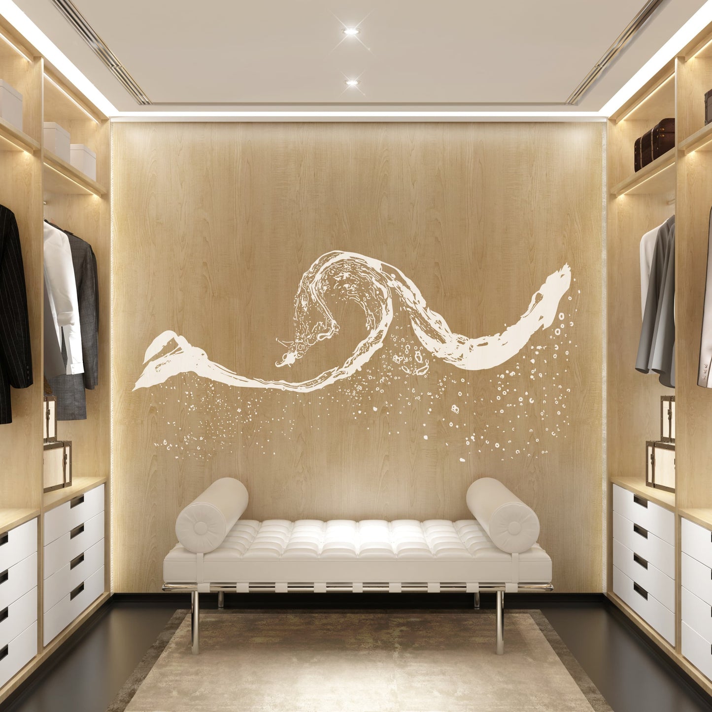Beach Water Wave Splashing Wall Decal Sticker. #OS_AA1551
