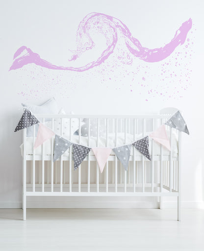 Beach Water Wave Splashing Wall Decal Sticker. #OS_AA1551