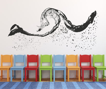Beach Water Wave Splashing Wall Decal Sticker. #OS_AA1551