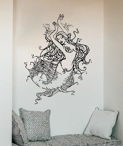 Vintage Mermaid Wall Decal Sticker #OS_AA1690