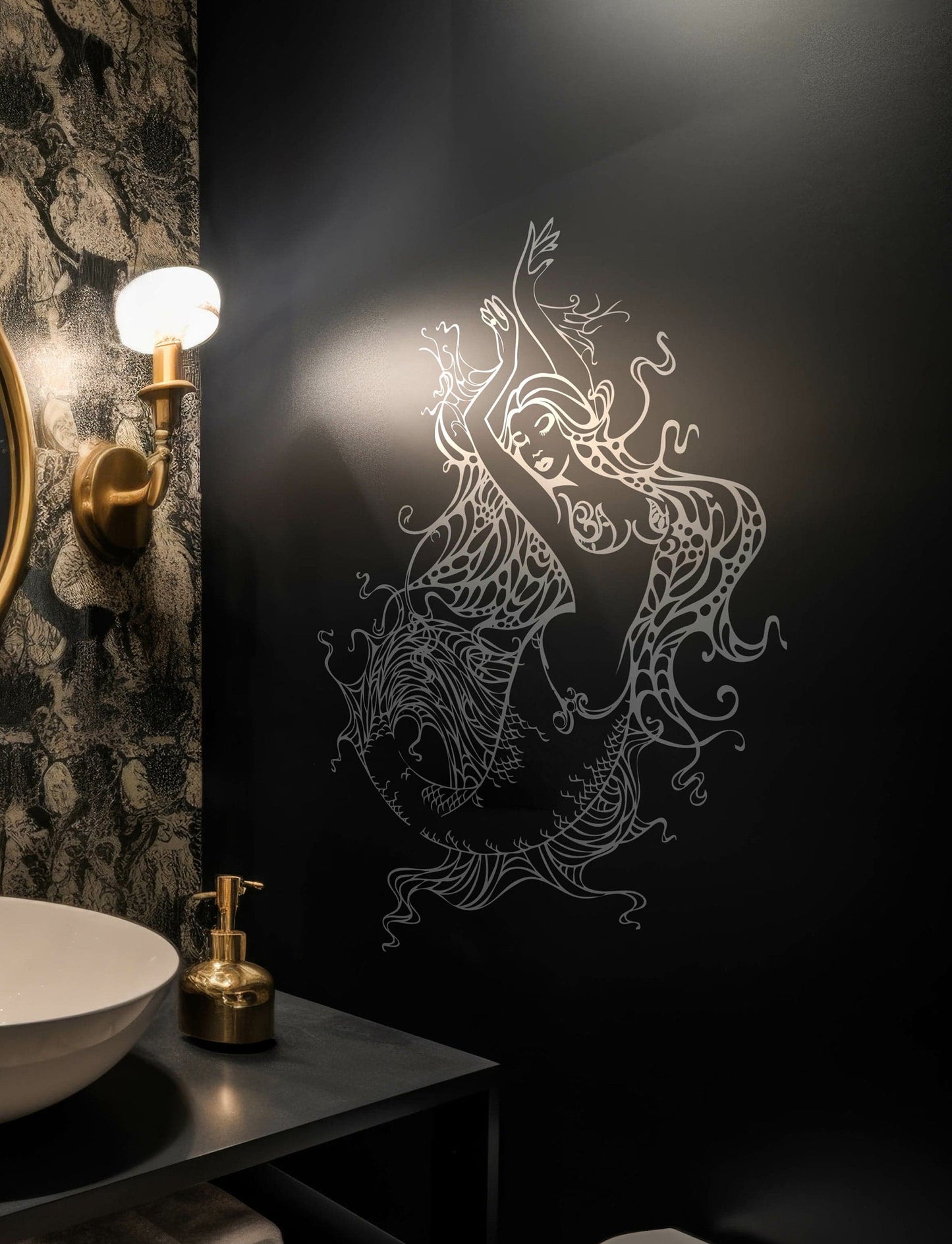 Vintage Mermaid Wall Decal Sticker #OS_AA1690