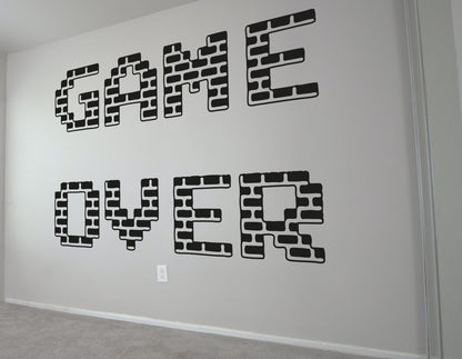 Game Over Vinyl Wall Decal Sticker. Game Room Wall Decor.  #OS_AA466