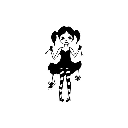 Gothic Spider Girl Vinyl Wall Decal Sticker #OS_MB474
