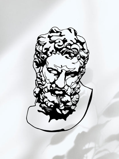 Vinyl Wall Decal Sticker Head of Heracles. Greek Statue Wall Decal. #OS_MB516