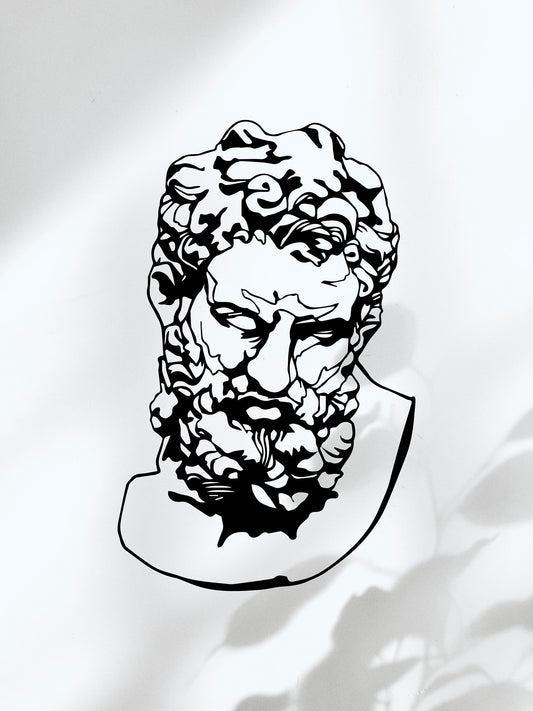 Vinyl Wall Decal Sticker Head of Heracles. Greek Statue Wall Decal. #OS_MB516