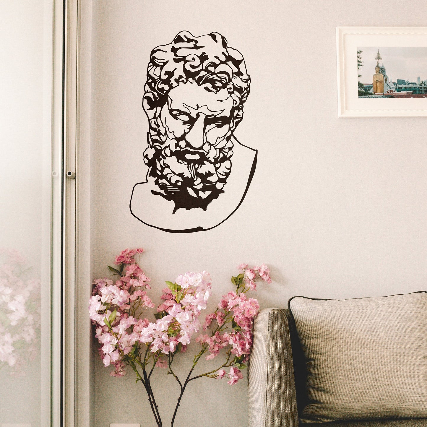 Vinyl Wall Decal Sticker Head of Heracles. Greek Statue Wall Decal. #OS_MB516