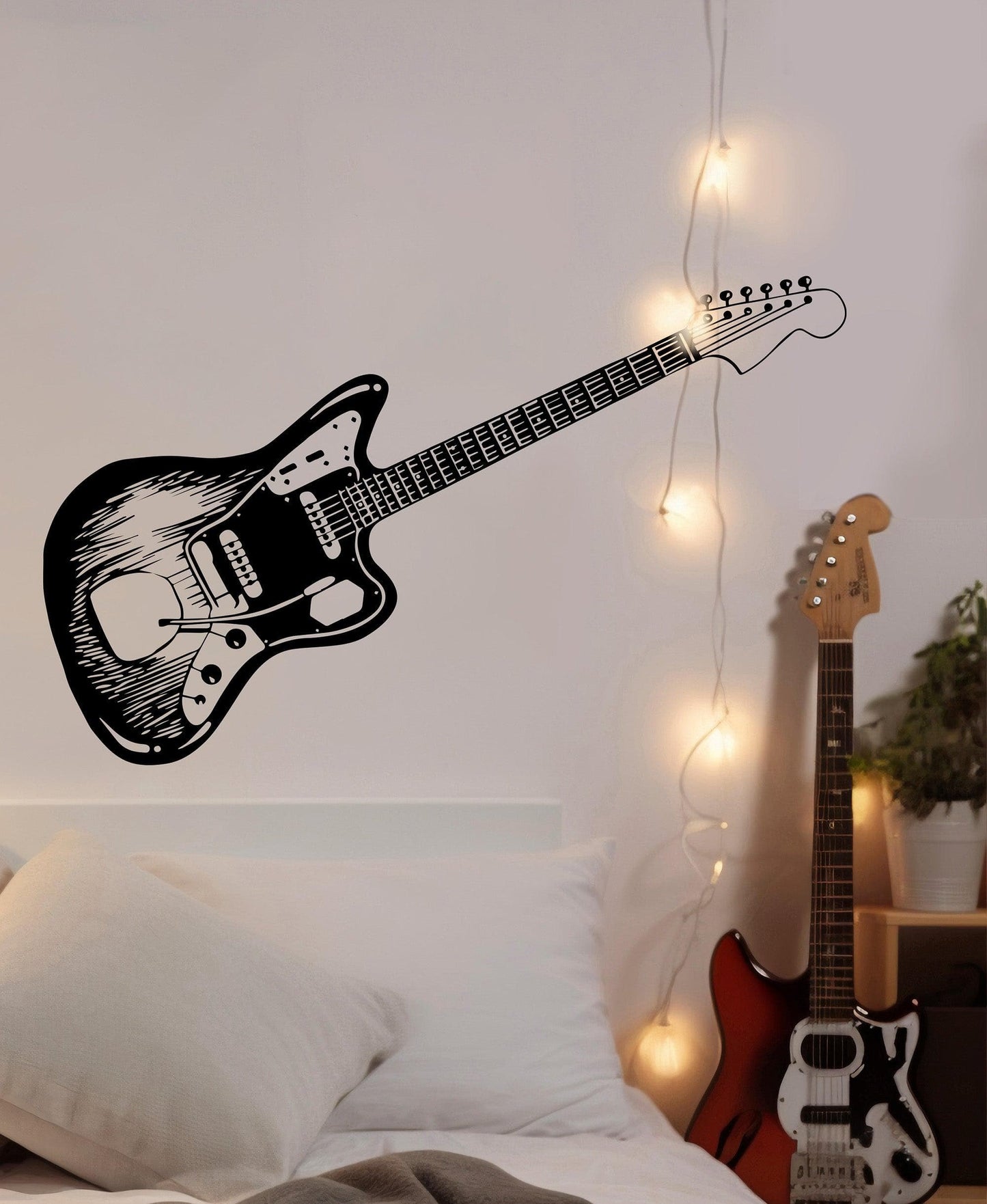 Electric Guitar Wall Decal Sticker. #OS_MB594