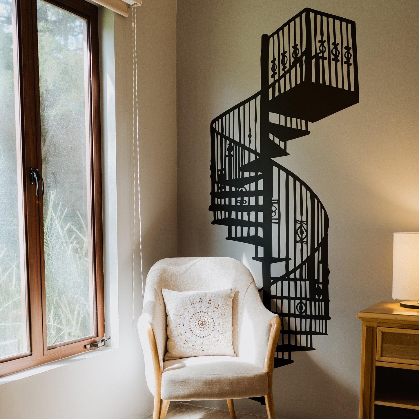 Spiral Staircase Vinyl Wall Decal Sticker. #OS_MB606