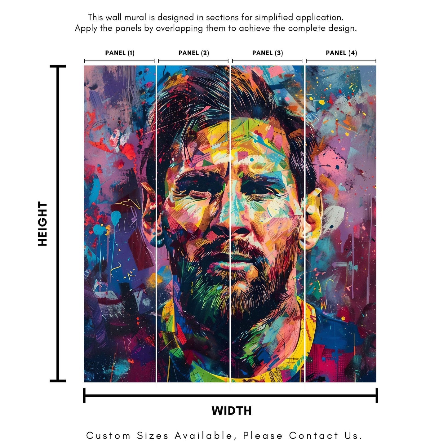 Lionel Messi Art Wallpaper Mural. #6853