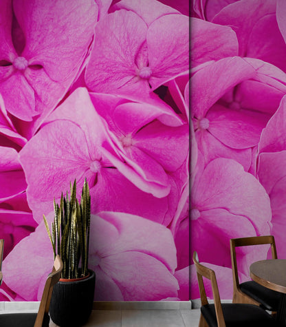 Pink Flowers Floral Wallpaper Mural. #6776