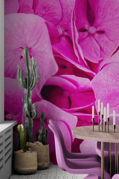 Pink Flowers Floral Wallpaper Mural. #6776