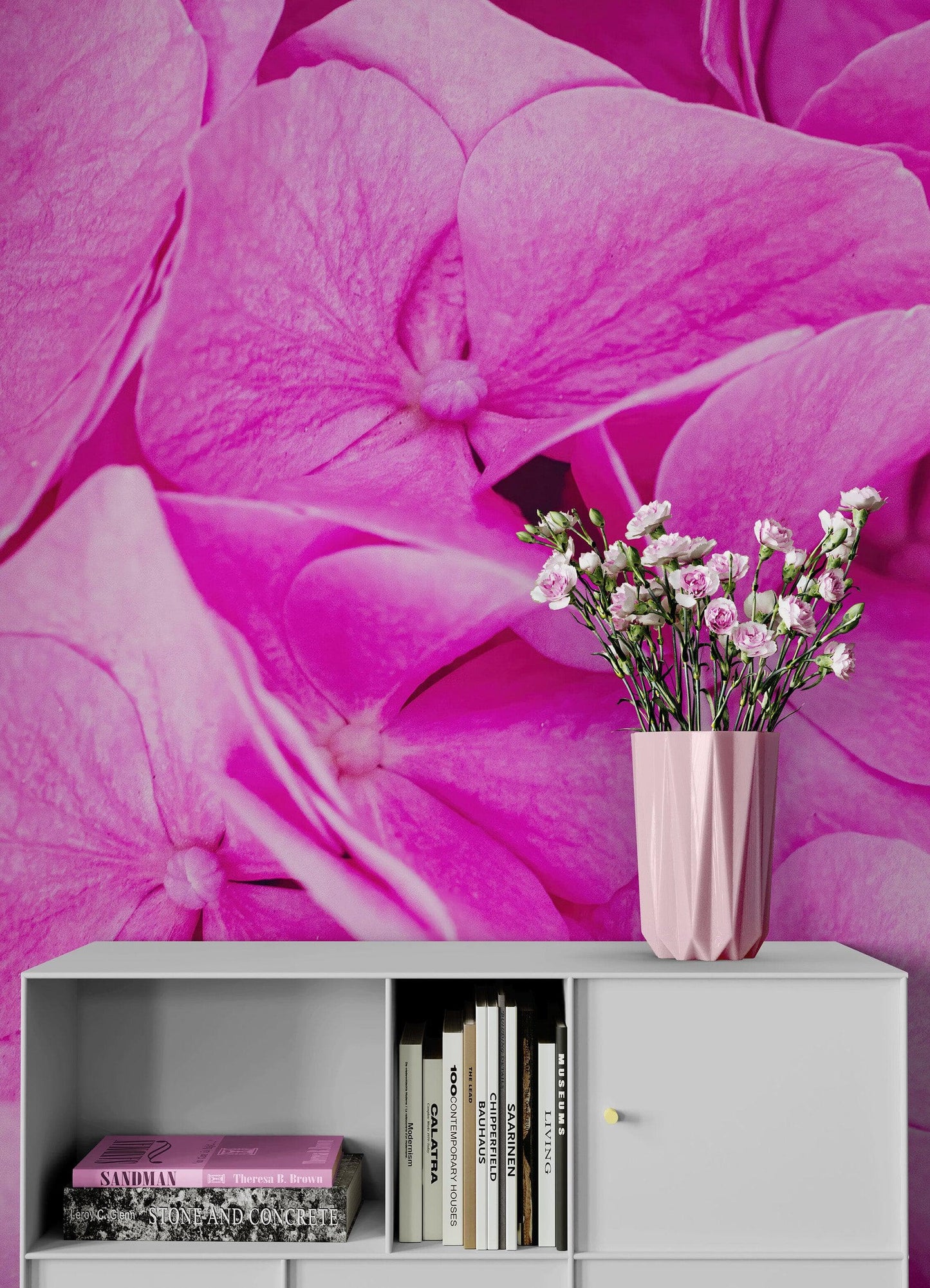 Pink Flowers Floral Wallpaper Mural. #6776